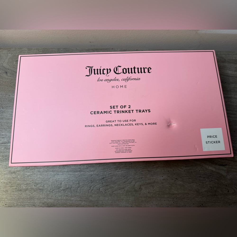 Juicy Couture Pink Ceramic Crown Trinket Trays (Set of 2) - Picture 4 of 5